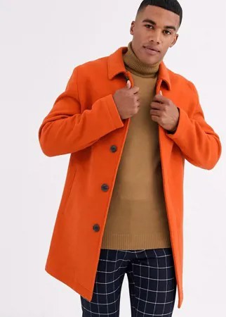 Оранжевый тренч с добавлением шерсти ASOS DESIGN