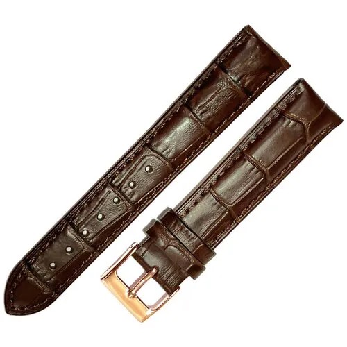 Ремешок 30201-182-161 Коричневый кожаный ремень для мужских наручных часов из натуральной кожи 18 х16 мм M крокодил