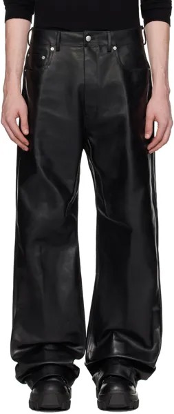Черные кожаные брюки гетов Rick Owens