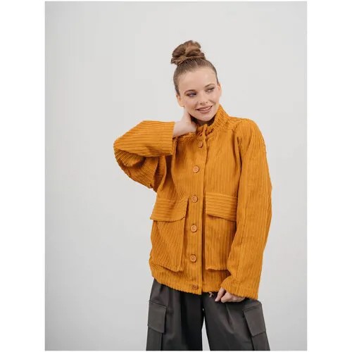 Куртка Модный Дом Виктории Тишиной, размер L(50-52), оранжевый, желтый