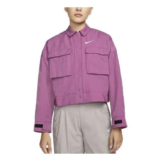 Куртка ss22 спортивная одежда Essential тканые лацканы длинные рукава куртка винно- Nike, красный