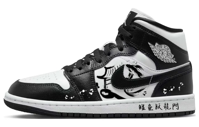 Кроссовки Air Jordan 1 Vintage Basketball Shoes Women's High-top Black/white, черный