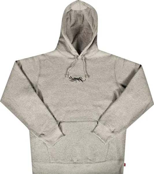 Толстовка Supreme Tag Logo Hooded Sweatshirt 'Heather Grey', серый