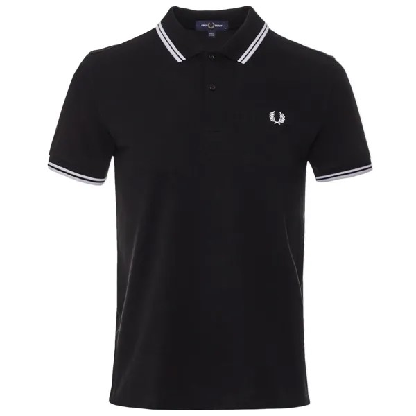 NWT — рубашка-поло Fred Perry M3600 с двумя кончиками — черный/белый — размеры: M — XXXL