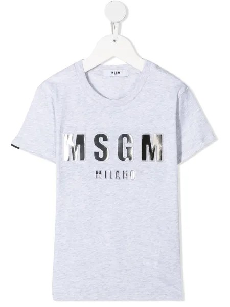MSGM Kids футболка с круглым вырезом и логотипом