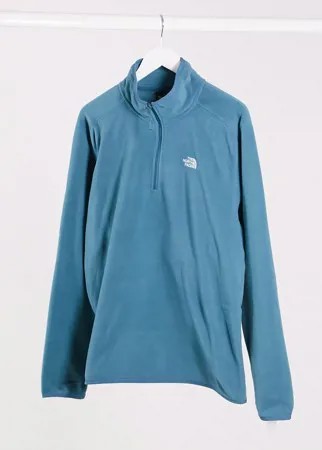 Синий флисовый пуловер с воротом с короткой молнией длиной 1/4 The North Face 100 Glacier-Голубой