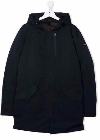 Woolrich Kids пальто с потайной застежкой и капюшоном