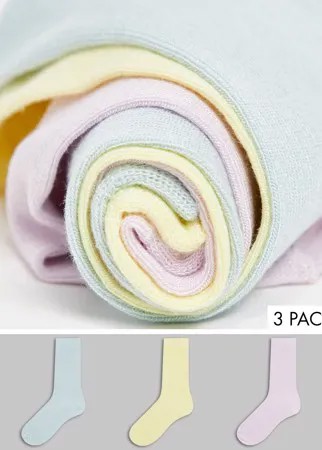 Набор из 3 пар носков до щиколотки в пастельных оттенках Accessorize-Многоцветный