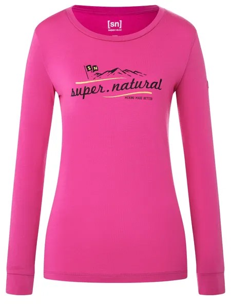 Лонгслив super.natural Merino, фуксия
