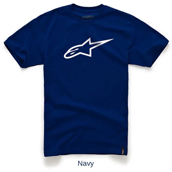 Нестареющая классическая футболка Alpinestars, военно-морской