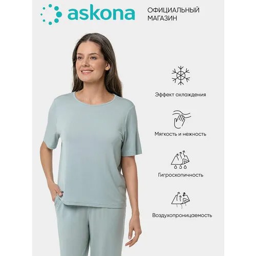 Футболка  Аскона, размер 44/46, бирюзовый
