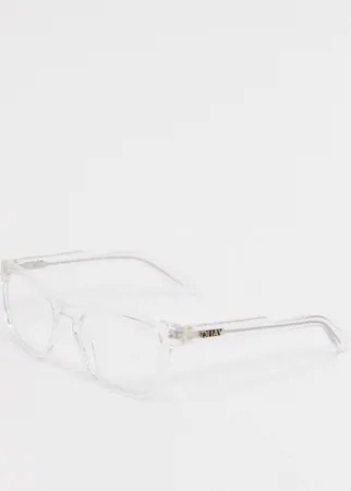 Квадратные очки в прозрачной оправе с защитой от синего цвета экранов Quay Australia-Очистить