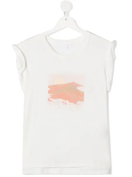 Chloé Kids топ без рукавов с графичным принтом