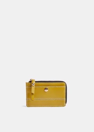 Кожаный кошелек оливкового цвета с декоративной строчкой Topshop-Зеленый цвет