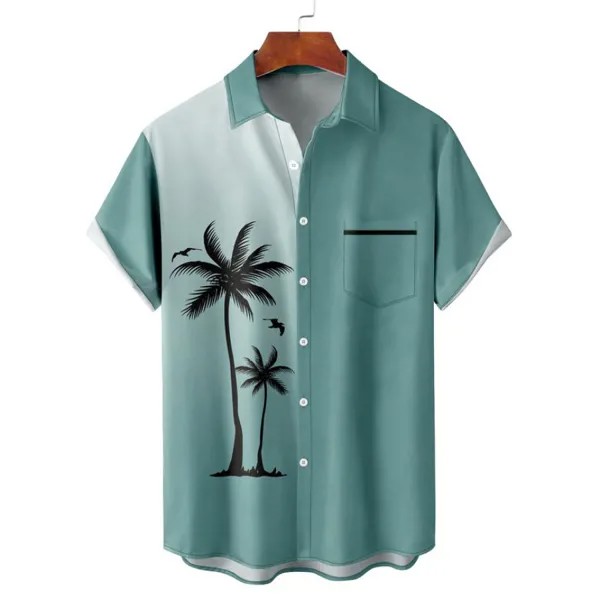 Мужская рубашка с короткими рукавами Coconut Tree Hawaiian Beach
