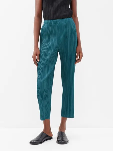 Брюки с техническими складками thicker bottoms 1 Pleats Please Issey Miyake, зеленый