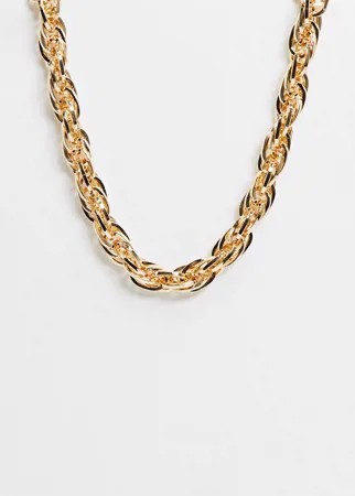 Золотистое ожерелье-цепочка с витым дизайном Monki Oaklynn-Золотистый