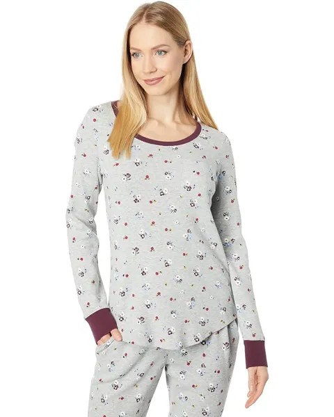 Пижамный комплект L.L.Bean Mini Waffle Lounge Set Print, цвет Gray Heather Floral