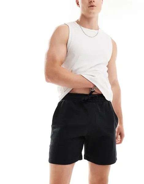 Only & Sons – черные спортивные шорты свободного кроя