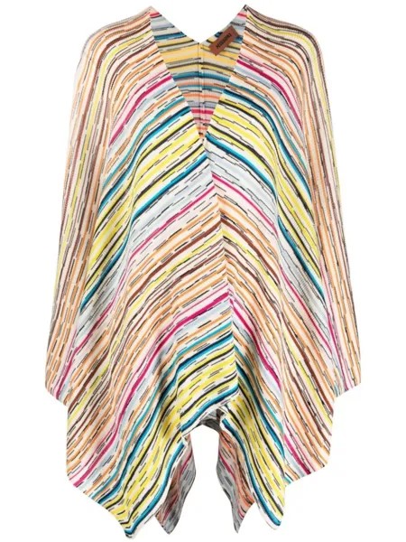 Missoni striped asymmetric cape, нейтральный цвет