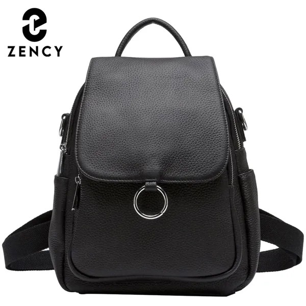 Рюкзак Zency женский из 2022 натуральной кожи, модный Повседневный Классический ранец бежевого цвета для путешествий, школьный ранец, зима 100%