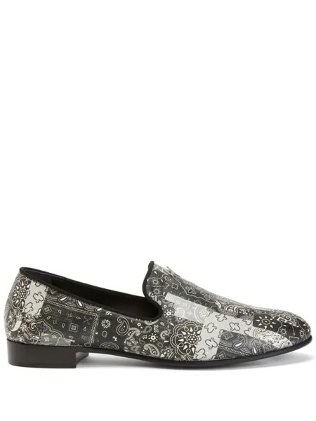 Giuseppe Zanotti лоферы Gipsy Lewis с принтом, черный