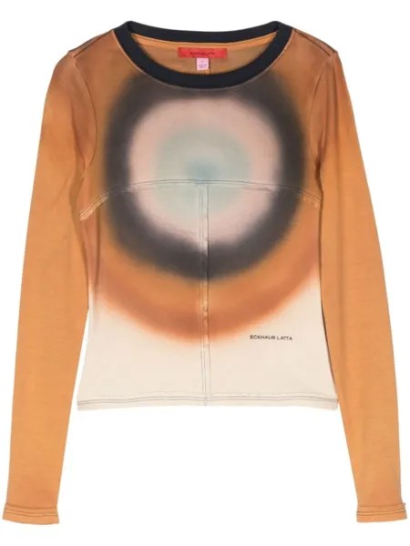 Eckhaus Latta футболка с логотипом, коричневый