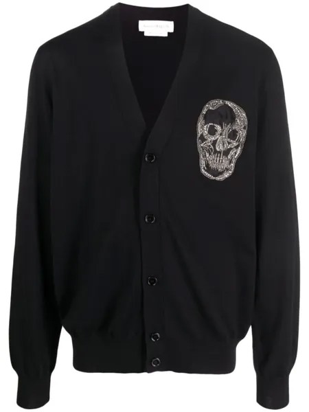 Alexander McQueen кардиган с вышивкой Skull, черный