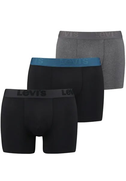 Боксеры Levi's (3 шт. в упаковке) с широким поясом с логотипом, черный