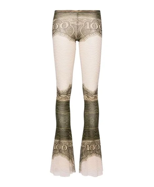 Расклешенные брюки из сетчатой ткани Jean Paul Gaultier, мультиколор
