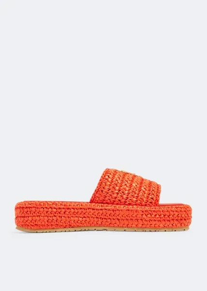 Шлепанцы Prada Crochet Flatform, оранжевый