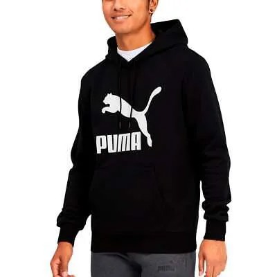 Puma Classics Logo Pullover Hoodie Mens Black Casual Outerwear 533255-01