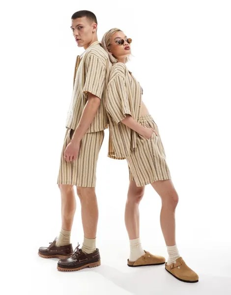 Reclaimed Vintage Unisex — шорты в фактурную полоску, входят в комплект