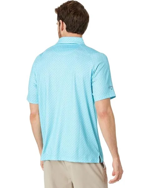 Поло Callaway Swing Tech All Over Chevron Twill Polo, цвет Scuba Blue