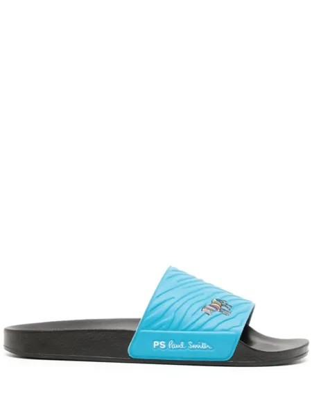 Шлепанцы с принтом Zebra PS Paul Smith, синий