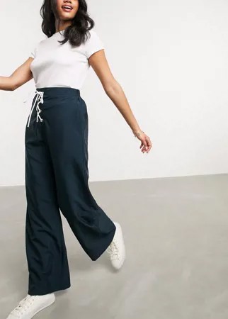 Темно-синие широкие джоггеры со шнуровкой ASOS DESIGN-Темно-синий