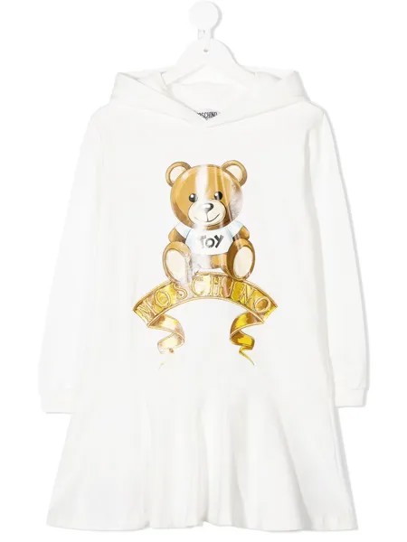 Moschino Kids платье Teddy Bear с капюшоном