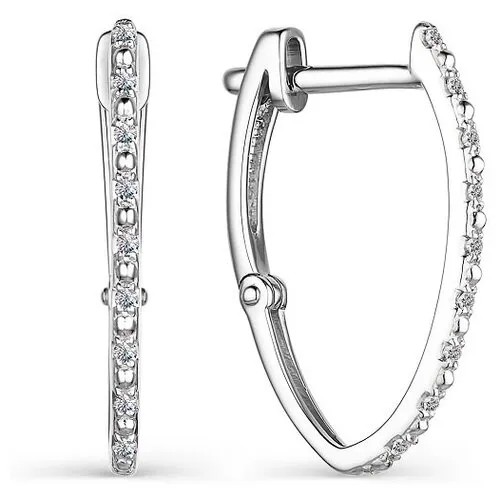 Серьги АЛЬКОР, белое золото, 585 проба, бриллиант