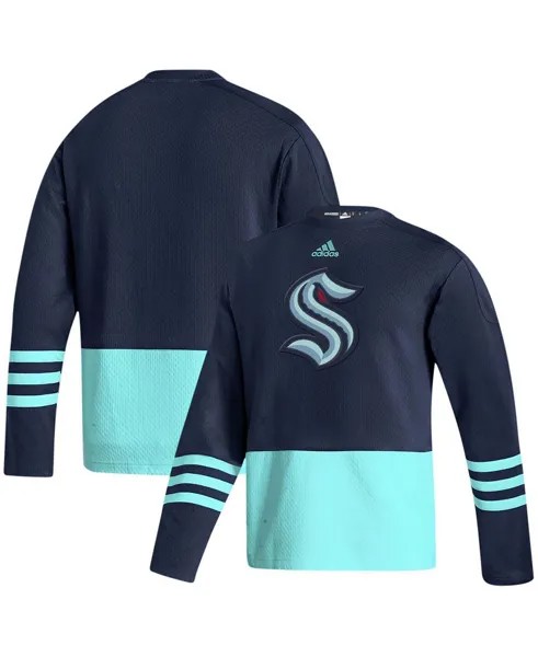 Мужской свитер темно-синего цвета с логотипом seattle kraken aeroready adidas, мульти