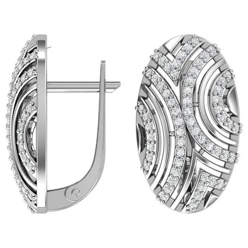 Серебряные серьги «Восток» с бесцветными фианитами 2100855-00775