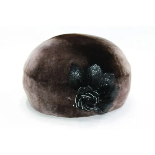 Берет шлем Мария, демисезон/зима, подкладка, размер 59, коричневый
