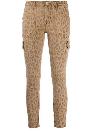 FRAME укороченные джинсы скинни с леопардовым принтом