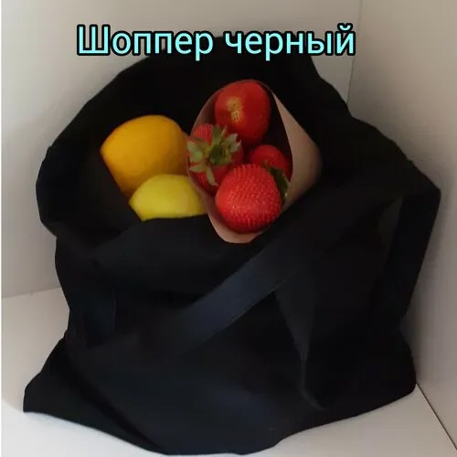 Сумка шоппер , фактура рельефная, черный