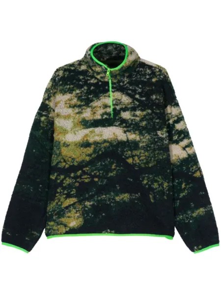 Conner Ives толстовка The Recycled Quarter Zip Fleece, зеленый