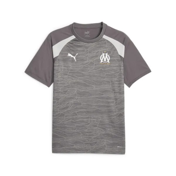 Мужская предматчевая футбольная майка Olympique de Marseille PUMA White Cool Dark Grey