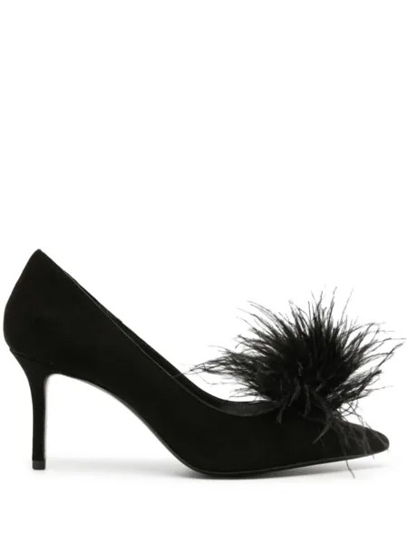 Kate Spade туфли с перьями, черный