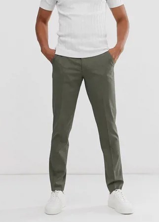 Облегающие строгие брюки оливкового цвета ASOS DESIGN-Зеленый