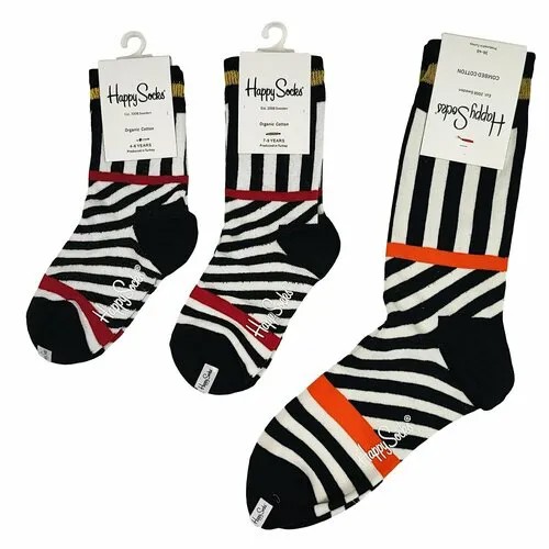 Носки Happy Socks, размер 36/40, оранжевый, черный, белый