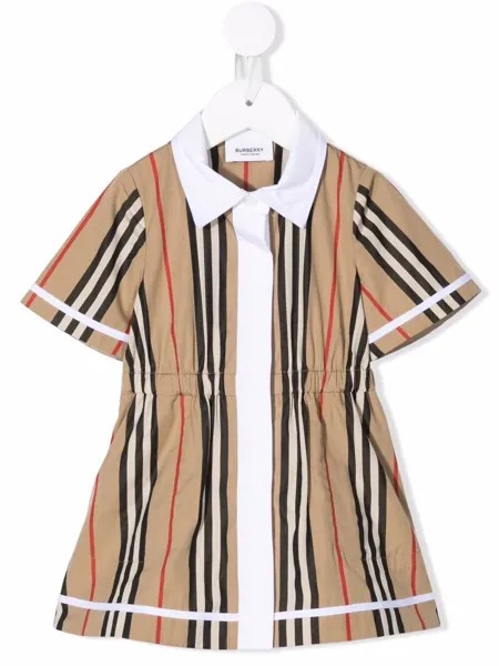 Burberry Kids платье-рубашка в полоску Icon Stripe