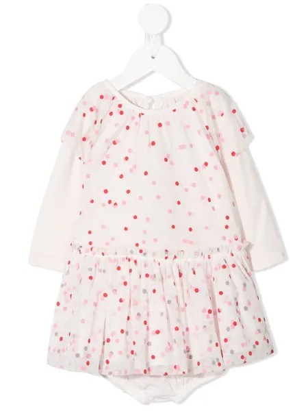 Stella McCartney Kids многослойное платье в горох